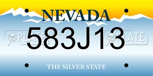 583J13 Nevada License Plate