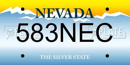 583NEC Nevada License Plate