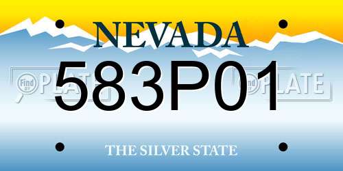 583P01 Nevada License Plate