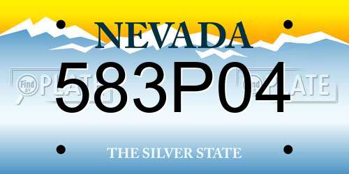 583P04 Nevada License Plate