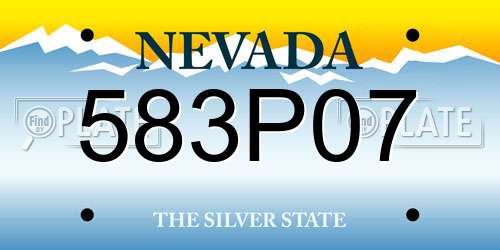 583P07 Nevada License Plate