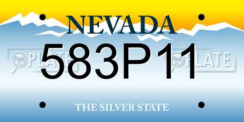 583P11 Nevada License Plate