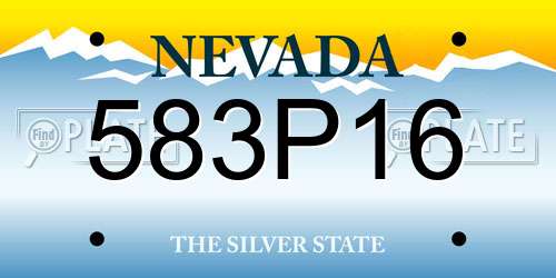 583P16 Nevada License Plate