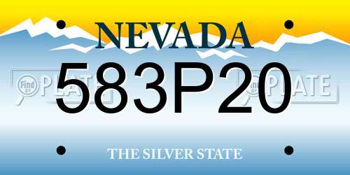 583P20 Nevada License Plate