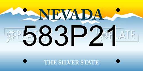 583P21 Nevada License Plate