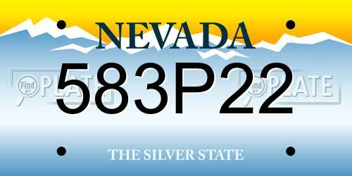 583P22 Nevada License Plate