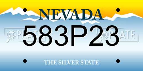 583P23 Nevada License Plate