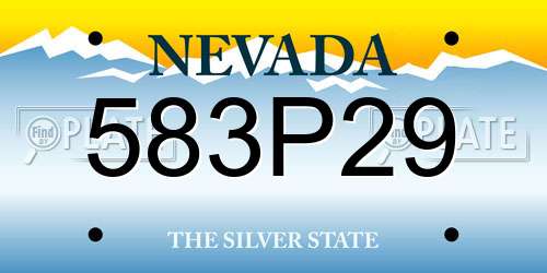 583P29 Nevada License Plate