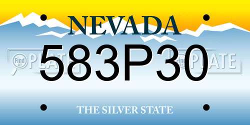 583P30 Nevada License Plate