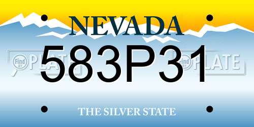 583P31 Nevada License Plate