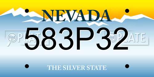 583P32 Nevada License Plate