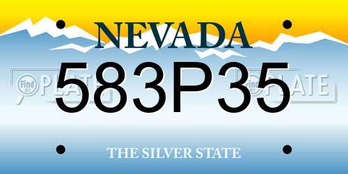 583P35 Nevada License Plate