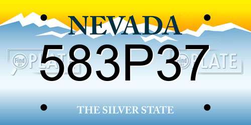 583P37 Nevada License Plate
