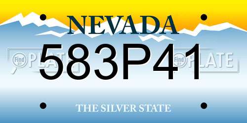 583P41 Nevada License Plate