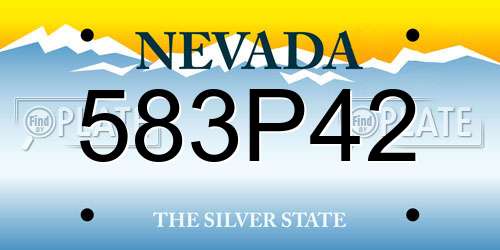 583P42 Nevada License Plate