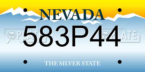 583P44 Nevada License Plate