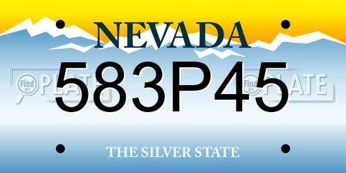 583P45 Nevada License Plate