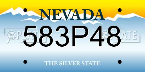 583P48 Nevada License Plate