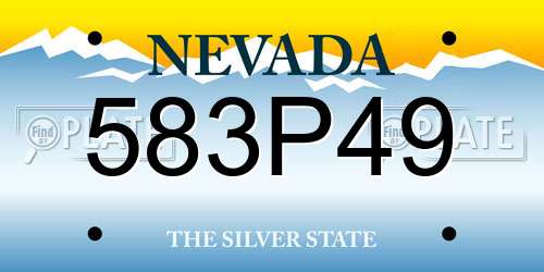 583P49 Nevada License Plate