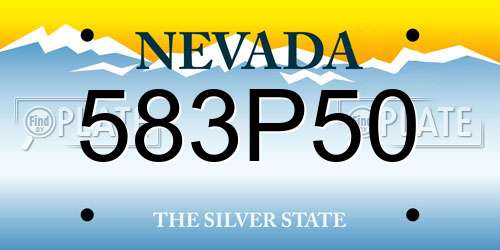 583P50 Nevada License Plate