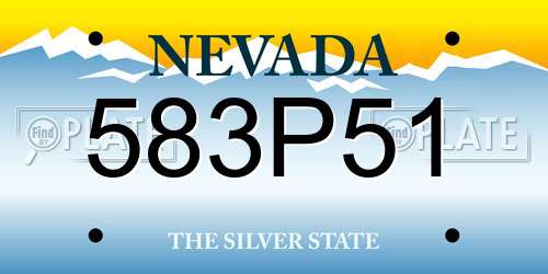 583P51 Nevada License Plate