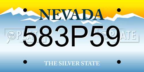 583P59 Nevada License Plate