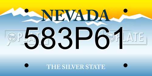 583P61 Nevada License Plate