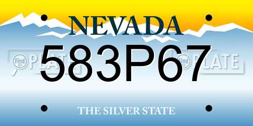 583P67 Nevada License Plate