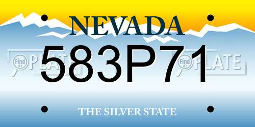 583P71 Nevada License Plate
