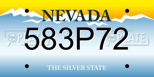 583P72 Nevada License Plate
