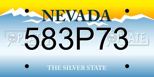 583P73 Nevada License Plate