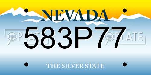 583P77 Nevada License Plate