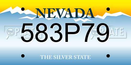 583P79 Nevada License Plate