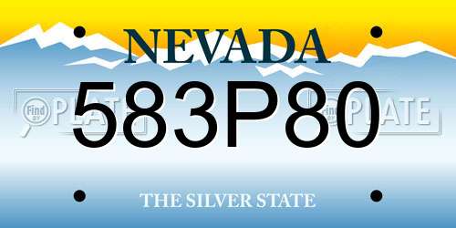 583P80 Nevada License Plate