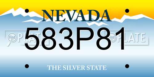 583P81 Nevada License Plate