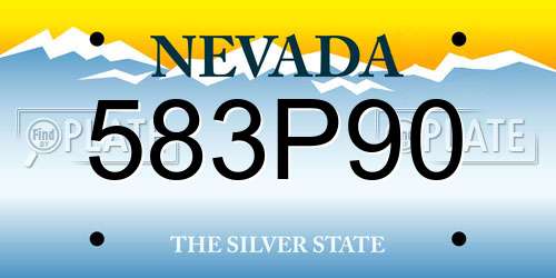 583P90 Nevada License Plate