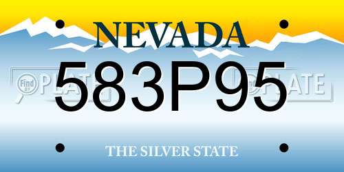 583P95 Nevada License Plate