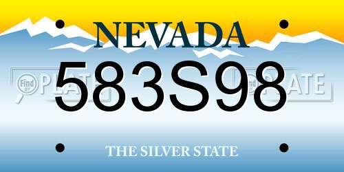 583S98 Nevada License Plate