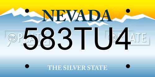 583TU4 Nevada License Plate
