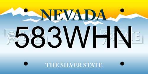 583WHN Nevada License Plate