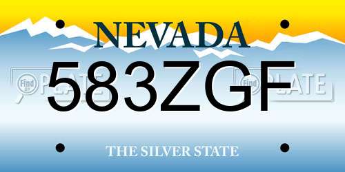 583ZGF Nevada License Plate