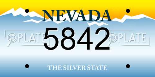 5842 Nevada License Plate