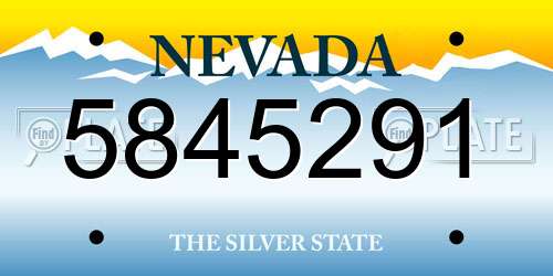 5845291 Nevada License Plate