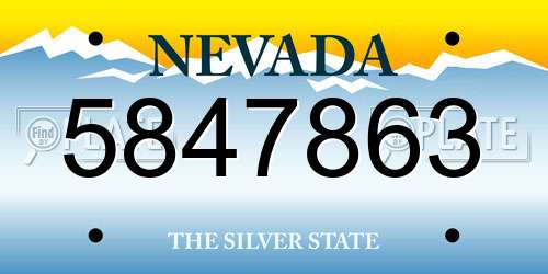 5847863 Nevada License Plate