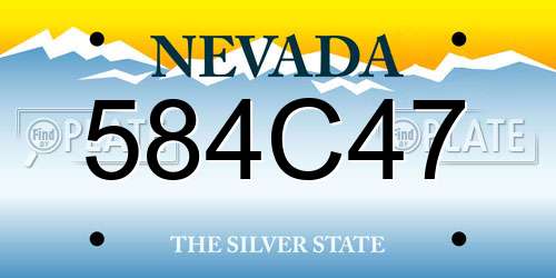 584C47 Nevada License Plate