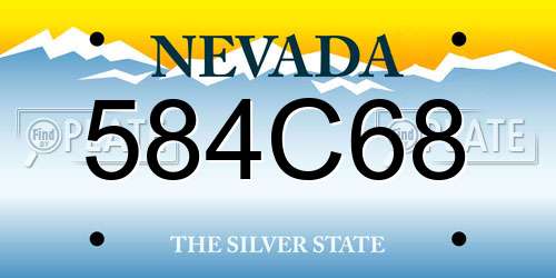 584C68 Nevada License Plate