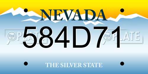 584D71 Nevada License Plate