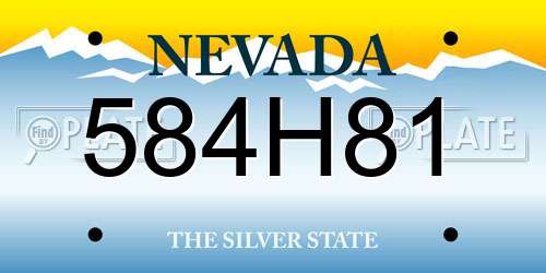 584H81 Nevada License Plate