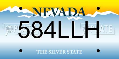 584LLH Nevada License Plate