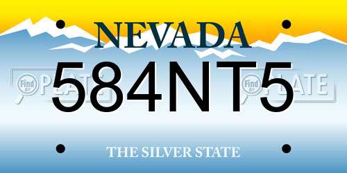 584NT5 Nevada License Plate